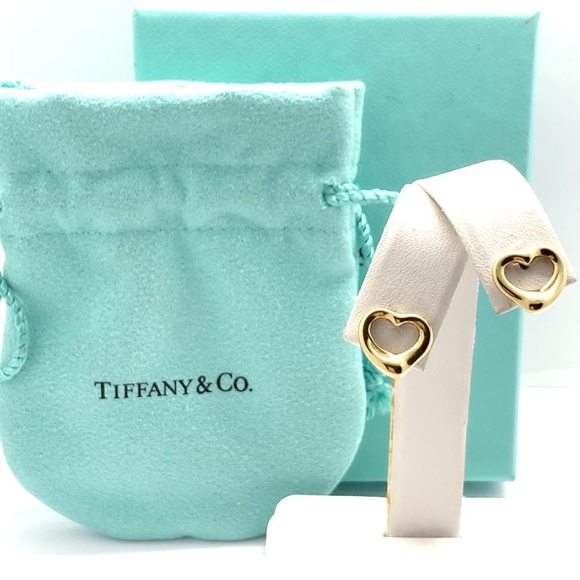 Tiffany & Co. Jewelry - 18k Tiffany & Co Elsa Peretti Open Heart Earrings